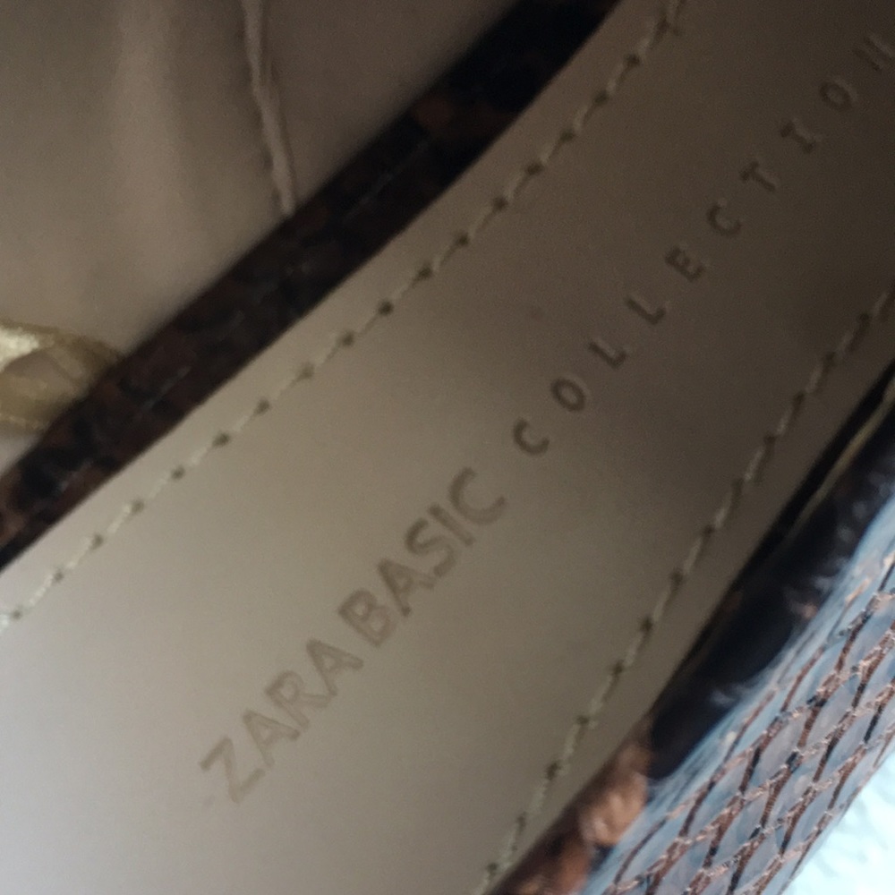 Zara Basic Collection Lace-Up Platform Snakeskin … - image 7